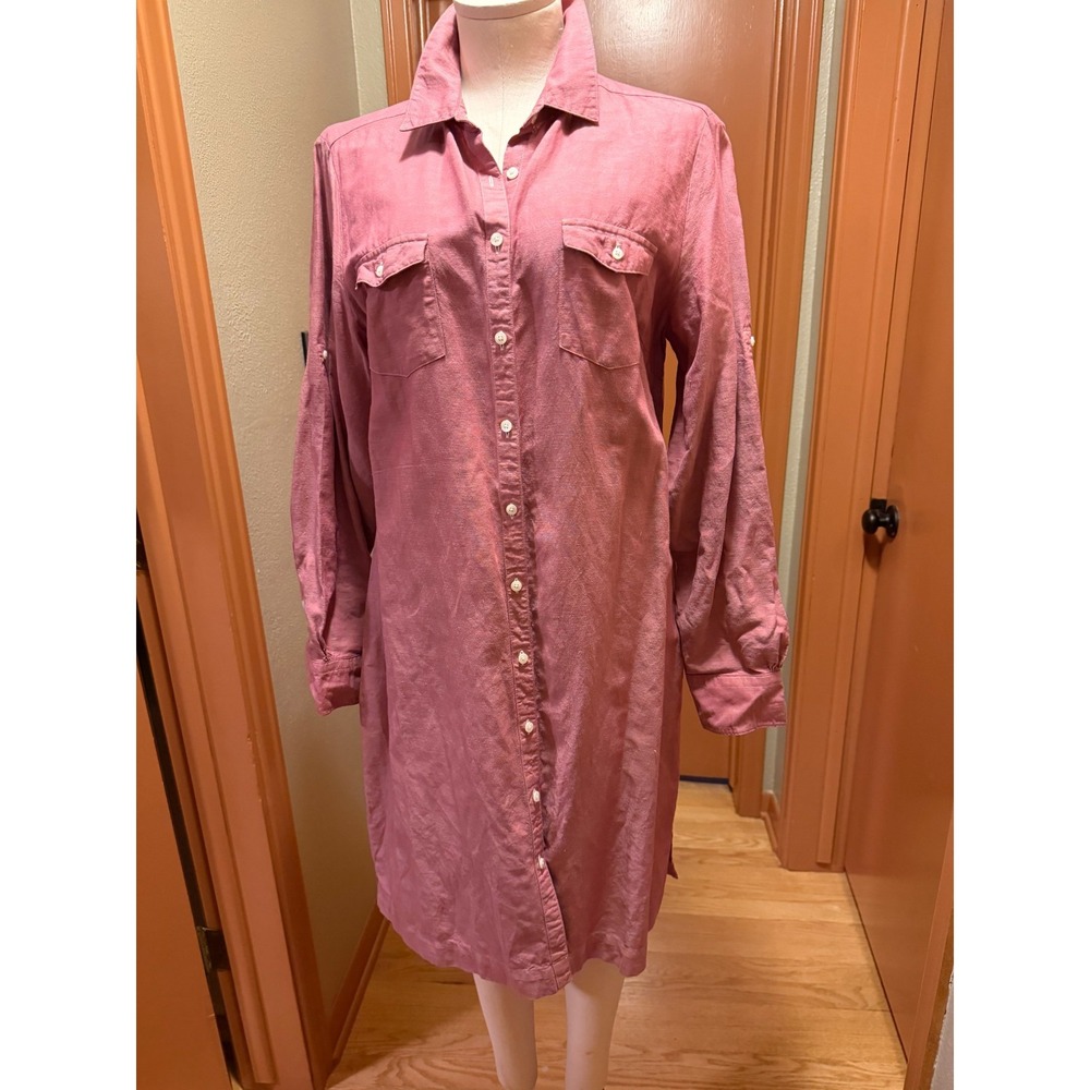Size 14 Brooks Brothers shirt dress. Red/Pink